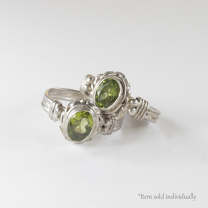 Green Amethyst Silver Ring