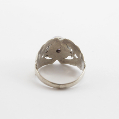 Round Amethyst Silver Ring