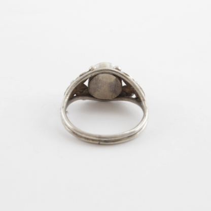 Round Black Onyx Silver Ring