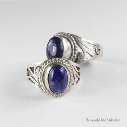 Lapis Lazuli Arabesque Silver Ring