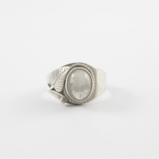 Moonstone Ivy Leaf Silver Ring