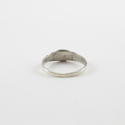 Greenstone Leaf Silver Ring